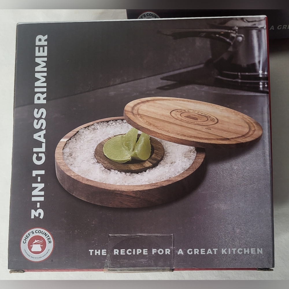 NEW Country Corner 3 In 1 Glass Rimmer Bundle Of Two Wood Glass Rimmers NIB - Picture 8 of 12